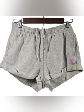 PLAYBOY By Pacsun Heather Gray Athletic Shorts with Pink Logo